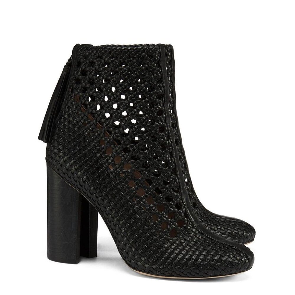 Tory Burch Leather Grove Woven Bootie